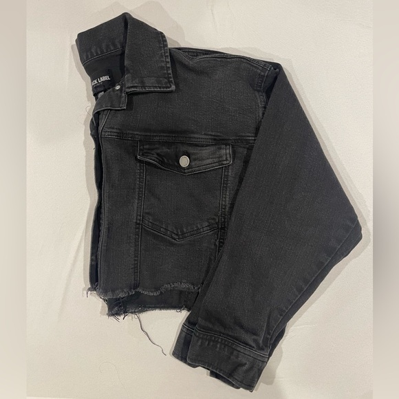 Black Label Jackets & Blazers - Black Label Black Denim Cropped Jacket - Size Medium